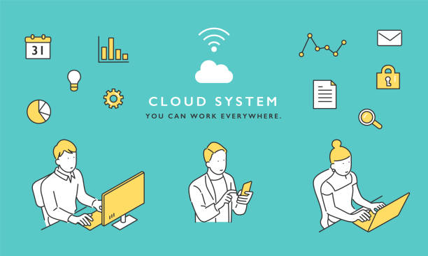 illustrations, cliparts, dessins animés et icônes de image du système de strage de nuage - security system illustrations