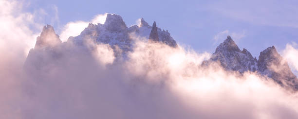 istock Colorful dawn mountains landscape with clouds 1264804016