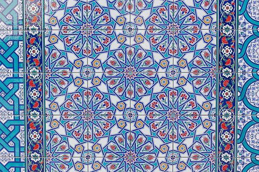 Seamless background made of turkish ceramic tiles