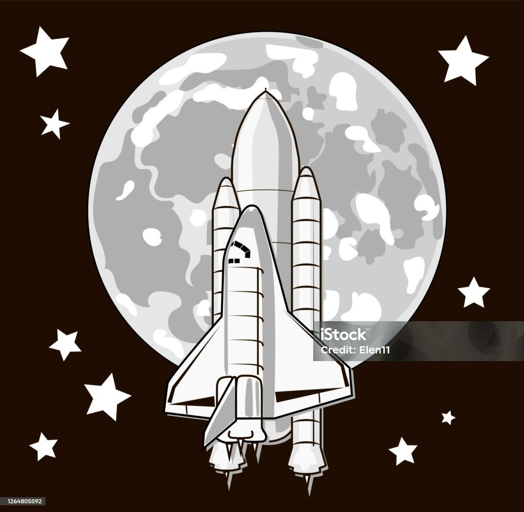 Space Travel To The Moon Shuttle Rocket Launch Space Exploration Concept  Elements Of This Image Furnished By Nasa Stock Illustration - Download  Image Now - iStock