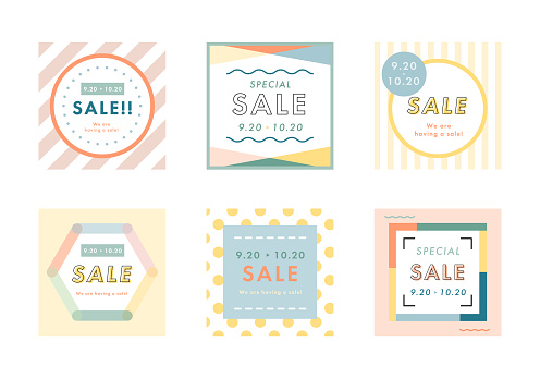 Square Ad Example Set Of Square Advertising Backgrounds Stock Illustration - Download ...