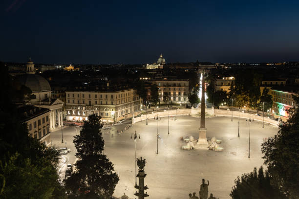 istock Piazza del Popolo in Rome by night 1264806522