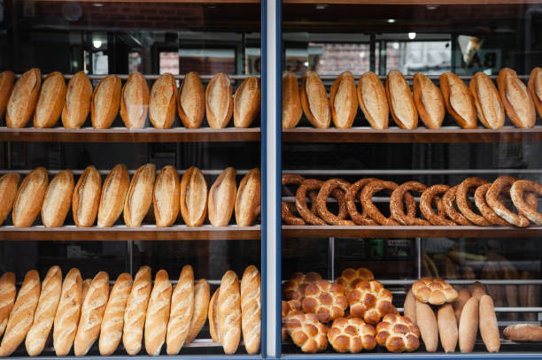 istock Lots of bread on the store window in Istanbul bakery. 1264806553