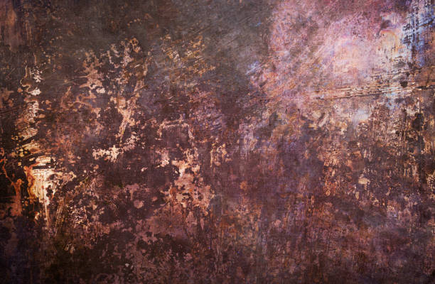 istock Old burnt metallic sheet grungy backdrop 1264806689