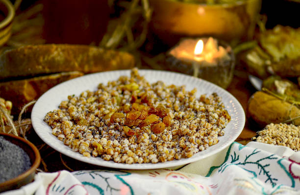 イブクリスマスに小麦のおかゆ。 - cereal plant processed grains rice wheat ストックフォトと画像