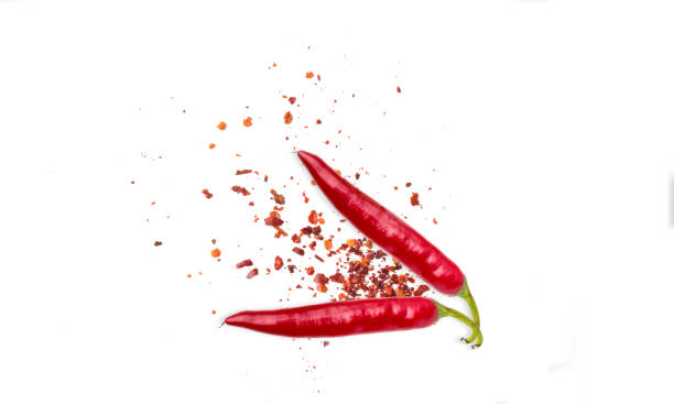 istock Red pepper and seeds on table Top view 1264819904