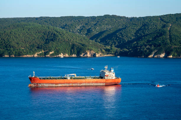 Freighter in the Bosphorus Istanbul in Turkey.