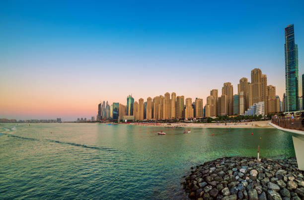 istock Dubai embankment at sunset 1264827816