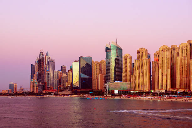 istock Dubai embankment at sunset 1264827820