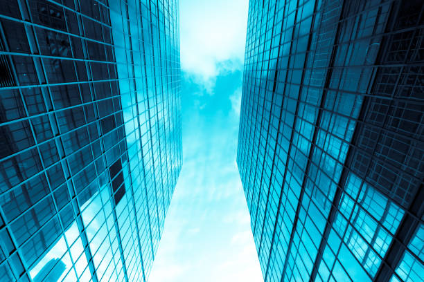 istock Modern skyscrapers in business district 1264830089