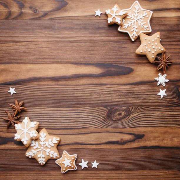 istock Christmas composition of sweets and decorations 1264830230