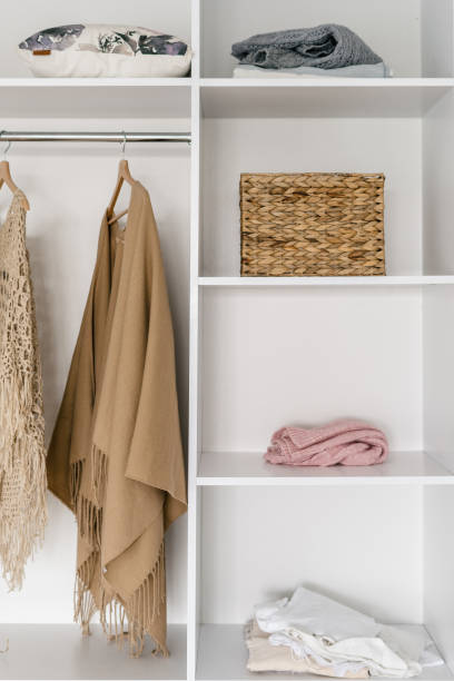 istock Modern and large wardrobe in dressing room 1264831130