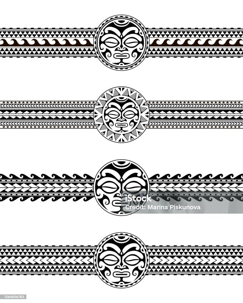 Bộ Hình Xăm Maori Polynesia Biên Giới Mô Hình Tay Áo Bộ Lạc Vector ...