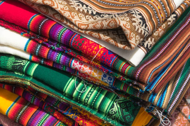 istock Handmade alpaca textile products  in Arequipa, Peru 1264838054