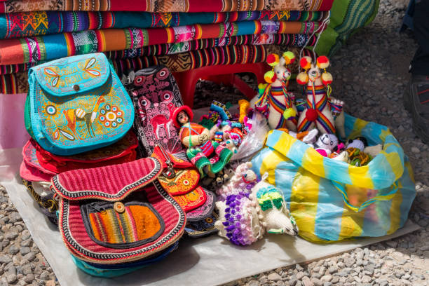 istock Handmade alpaca textile products  in Arequipa, Peru 1264838290