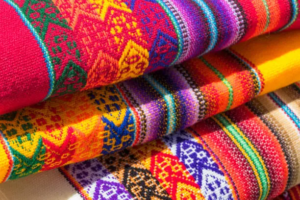 Handmade alpaca textile products  in Arequipa, in Peru