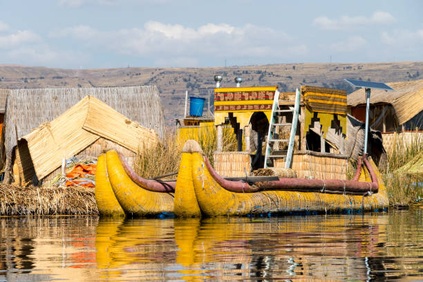 istock Totora boat on the Titicaca lake, Peru 1264839536