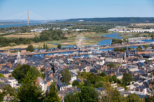 Views from a castle in Kent of the River Medway between Strood and Rochester.
