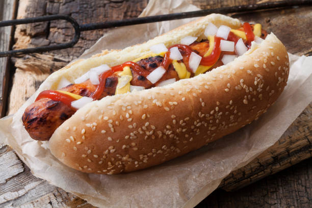istock The Campfire Dog with Ketchup, Mustard and Onions 1264844482