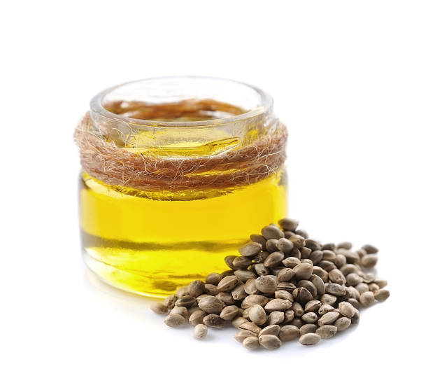 istock Hemp oil and hemp seed 1264853083