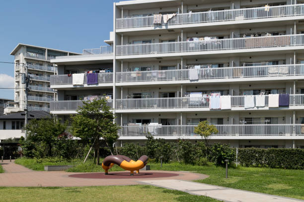 istock Park in an apartment complex, Funabashi, Chiba, Japan 1264854643