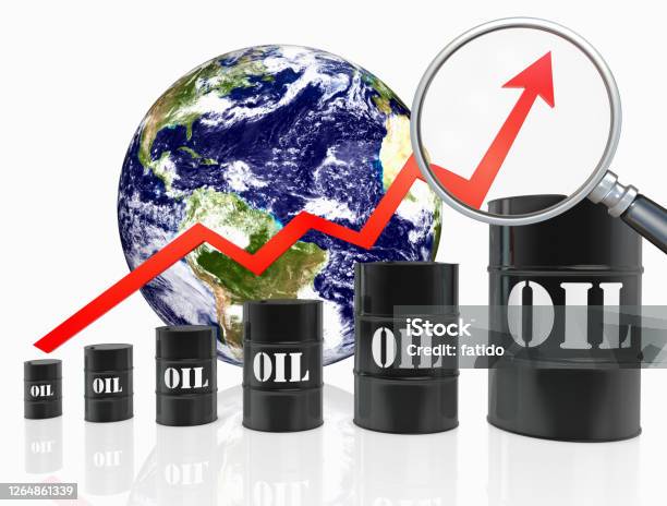 Analiza Pod Kątem Rosnącej Ceny Ropy Naftowej - zdjęcia stockowe i więcej obrazów OPEC - OPEC, Ropa naftowa, Globus - Wyposażenie do nawigacji