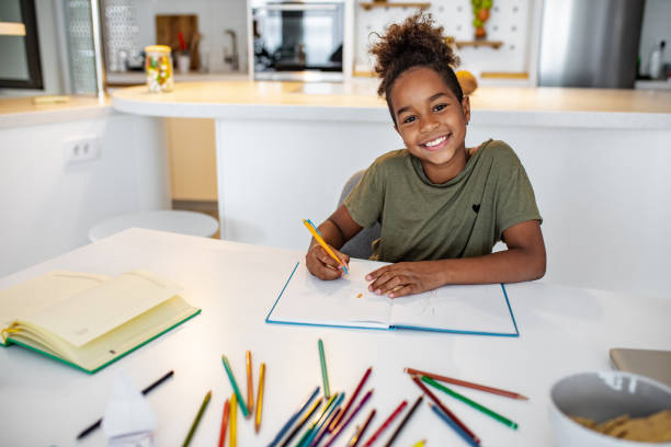 istock Young girl studying at home 1264861351
