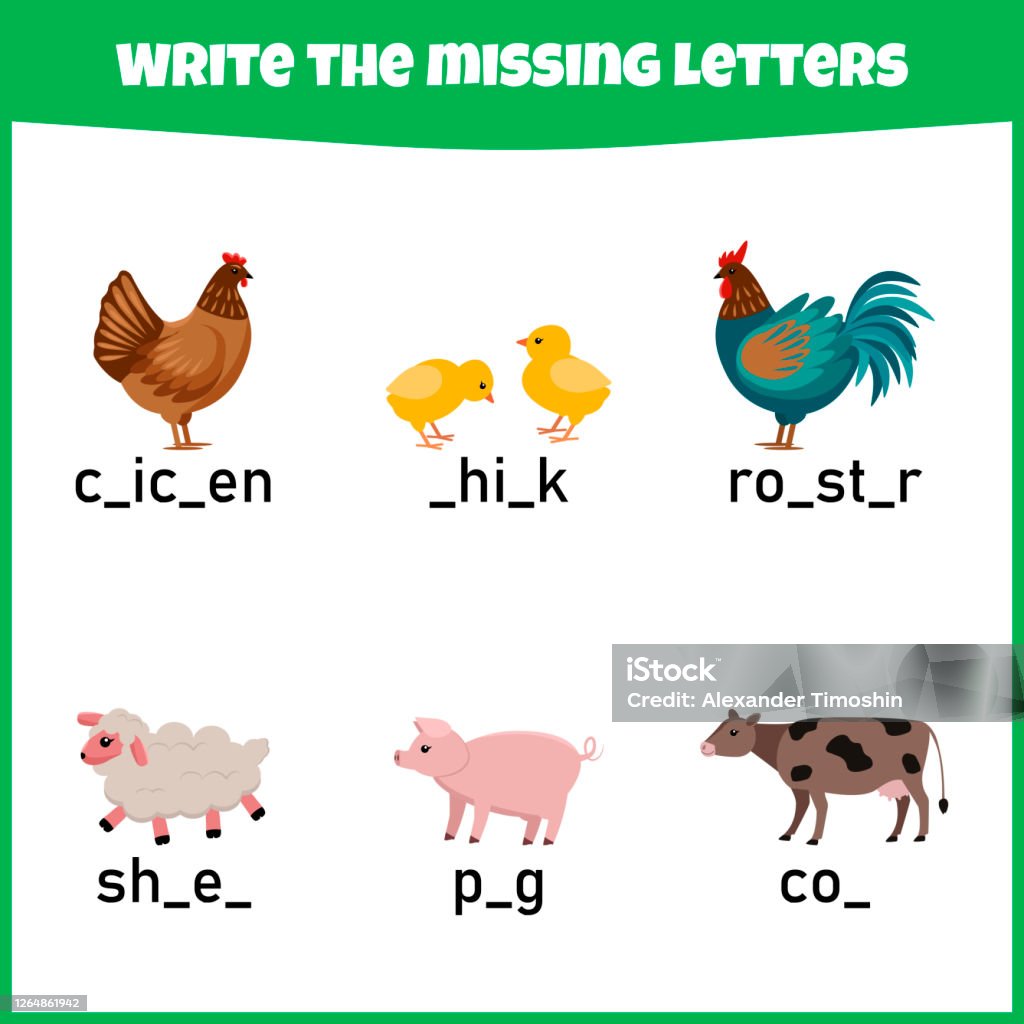 Write The Missing Letter Worksheet For Education Stock Illustration write-the-missing-letter-worksheet-for-education-stock-illustration