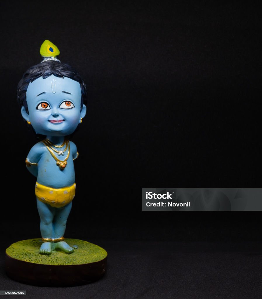 Cute Idol Of Hindu God Lord Krishna For Janmashtami Stock Photo ...