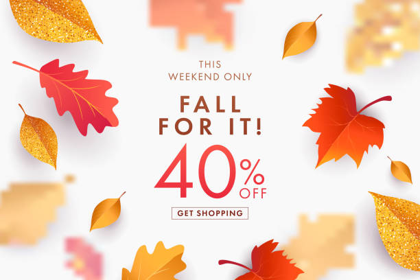istock Autumn Sale background, banner, poster or flyer design. Vector illustration with bright beautiful leaves frame and text fall for it 40 % off. 1264862734