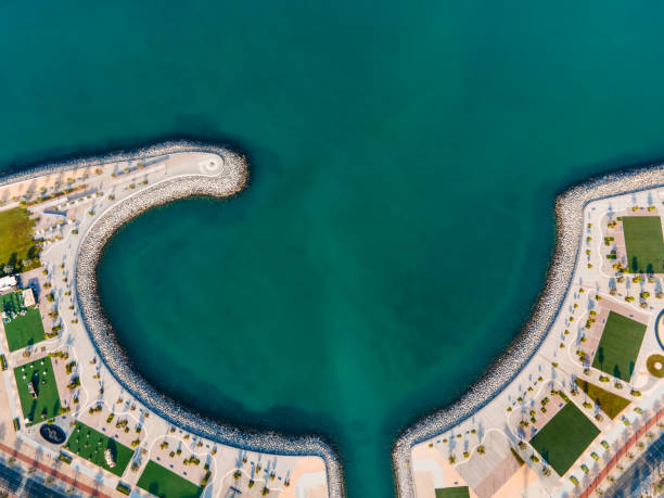 istock Peaceful boardwalk by the seaside on Marjan Island in Ras al Khaimah 1264863073