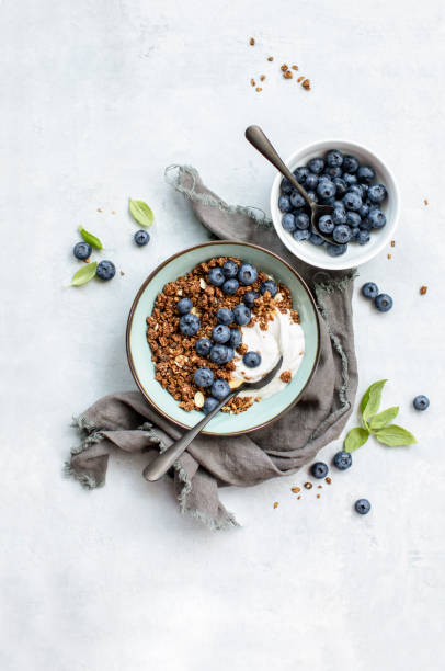istock Granola and blueberry breakfast with plain yogurt 1264863830