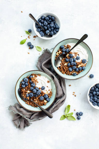 istock Granola and blueberry breakfast with plain yogurt 1264863844