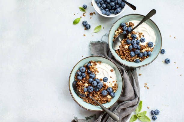 istock Granola and blueberry breakfast with plain yogurt 1264863845