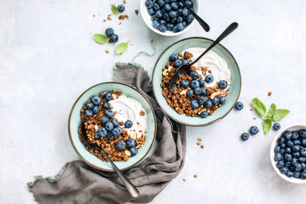 istock Granola and blueberry breakfast with plain yogurt 1264863858