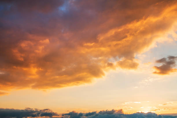 istock Beautiful bright sunset sky. Dramatic colorful clouds after sunset. Nature, sunset clouds backgrounds. 1264866883