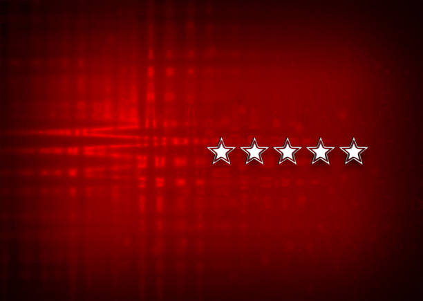 istock Five stars rating icon motion flare red background illustration 1264872062