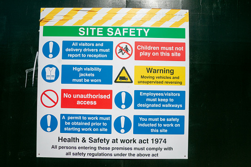 Site Safety in Royal Tunbridge Wells, England, at the sight of a demolition