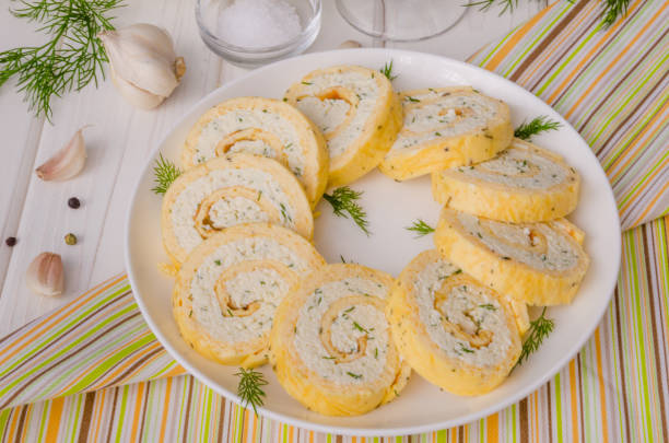 istock Omelet roll with cheese, garlic and herbs 1264874929
