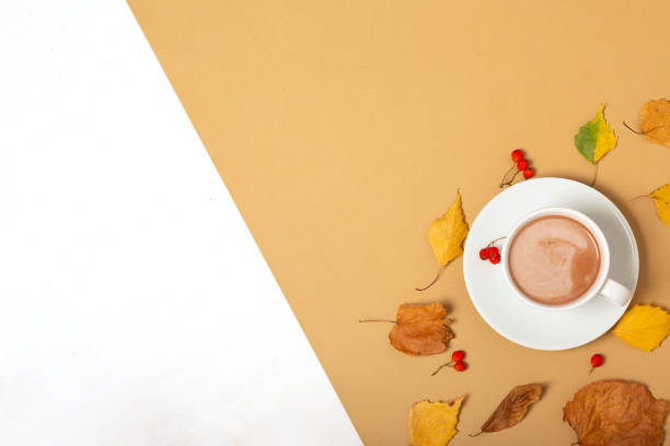 istock Cup of coffee, dried leaves 1264877149