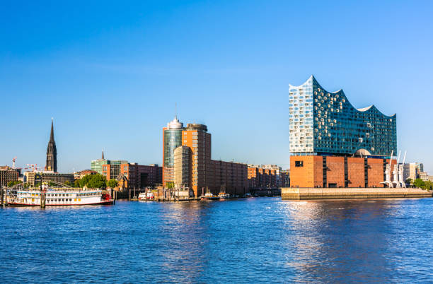 istock Hamburg skyline with River Elbe 1264881240