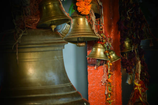 istock Aesthetic interior exterior fengshui with brass bell . 1264889480