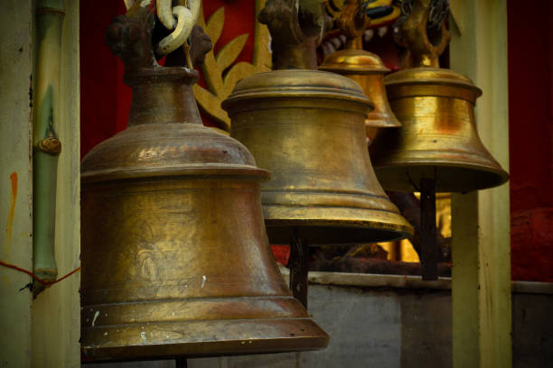 istock Aesthetic interior exterior fengshui with brass bell . 1264889515