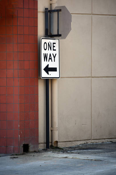 istock One way sign on all building 1264890367
