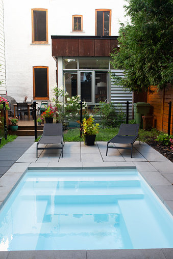 Canada, Montréal, Front or Back Yard, Swimming Pool, outdoor chair