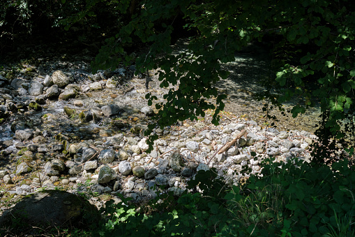 Blue Eye Underground Bistrice river source. Muzine in Vlore County, Albania