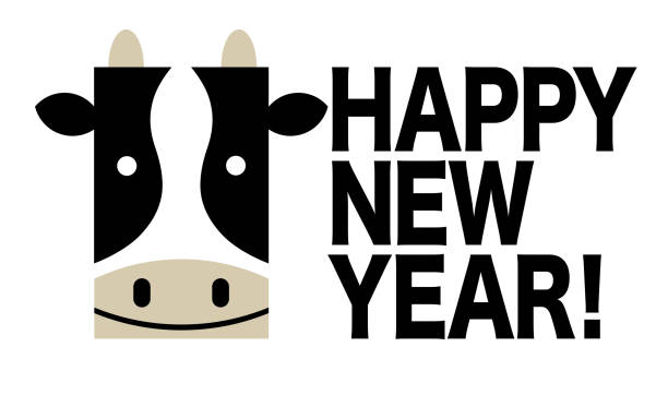 Year Of The Ox New Year’s Vector Greeting Symbol Isolated On A White Background. Year Of The Ox New Year’s Vector Greeting Symbol Isolated On A White Background. cattle illustrations stock illustrations