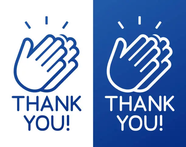 Vector illustration of Thank You Clapping Hands Celebration Appreciation