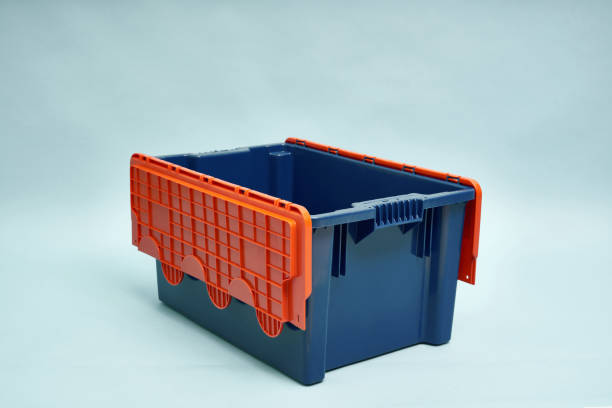 istock Plastic storage boxes. Boxes for the delivery of products. Orderly storage. 1264912888