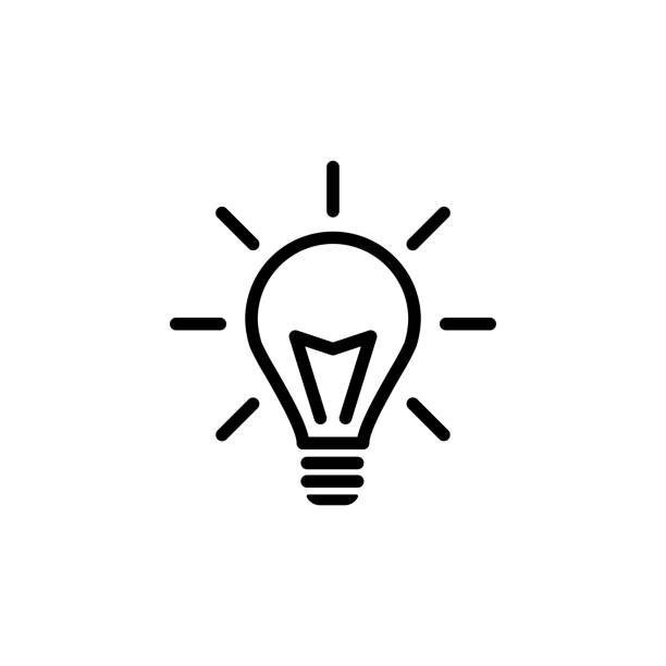 電球の電球ベクトルアイコン。照明電気ランプ。電気、輝く - halogen light点のイラスト素材／クリップアート素材／マンガ素材／アイコン素材